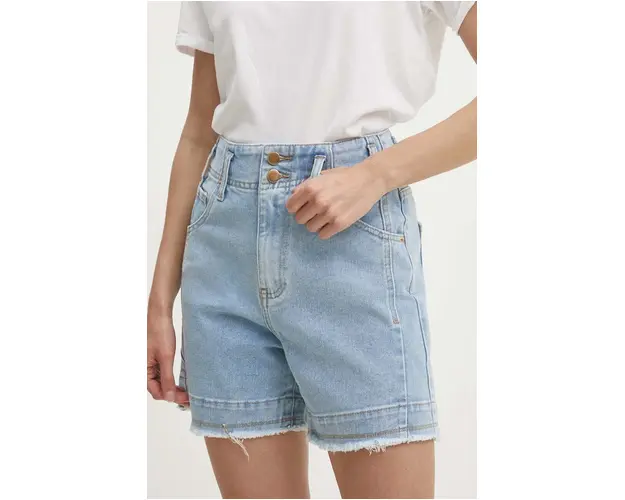 Answear Lab pantaloni scurti jeans femei, neted, high waist