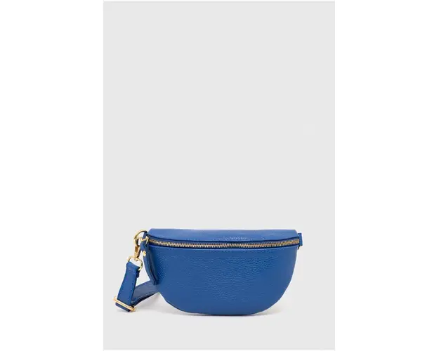 Answear Lab borseta de piele culoarea albastru marin