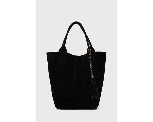 Answear Lab geanta de mana din piele intoarsa culoarea negru