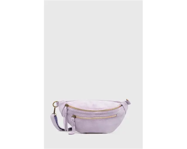 Answear Lab borseta de piele intoarsa culoarea violet
