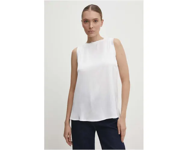 Answear Lab top femei, culoarea alb, neted