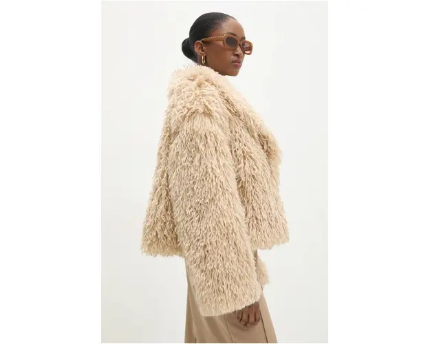 Answear Lab geaca femei, culoarea bej, de tranzitie, oversize