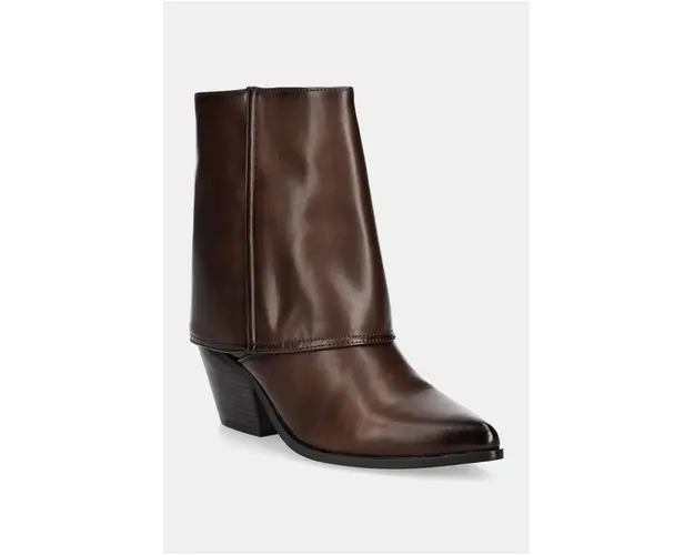 Answear Lab botine femei, culoarea maro, cu toc drept