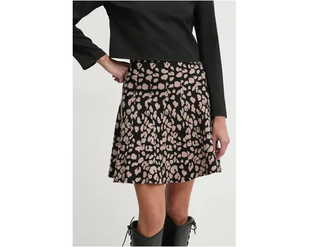 Answear Lab fusta culoarea maro, mini, evazati