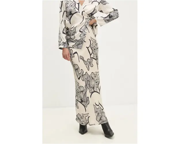 Answear Lab fusta culoarea bej, maxi, evazati