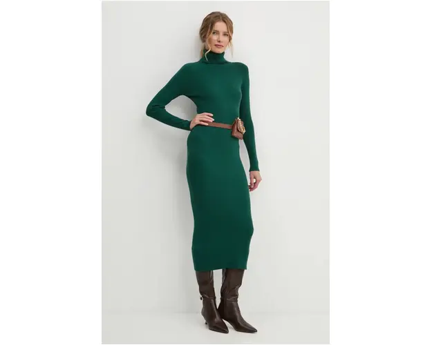Answear Lab rochie culoarea verde, midi, mulata