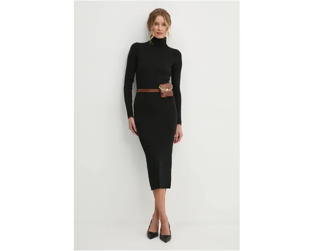 Answear Lab rochie culoarea negru, midi, mulata