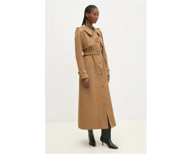 Answear Lab trenci femei, culoarea bej, de tranzitie, oversize