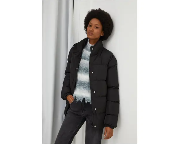 Answear Lab geaca femei, culoarea negru, de iarna, oversize