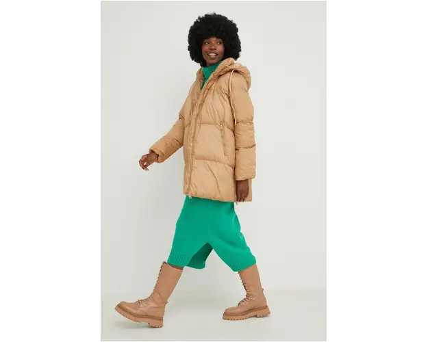 Answear Lab geaca femei, culoarea maro, de iarna, oversize