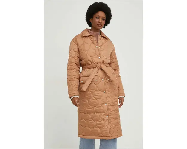 Answear Lab geaca femei, culoarea maro, de tranzitie, oversize