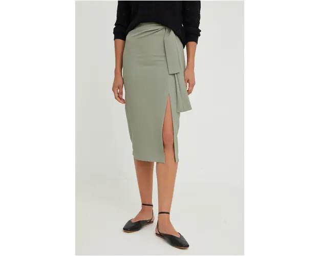 Answear Lab fusta culoarea verde, midi, drept
