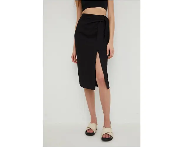 Answear Lab fusta culoarea negru, midi, creion