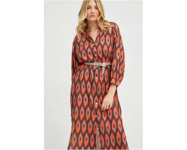 Answear Lab rochie culoarea maro, maxi, drept