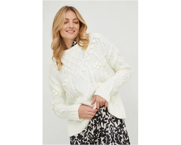 Answear Lab pulover de lana femei, culoarea bej, calduros