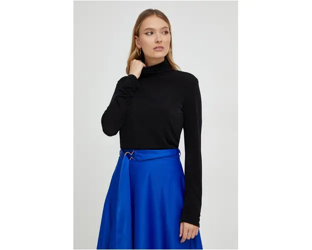 Answear Lab longsleeve femei, culoarea negru, cu guler