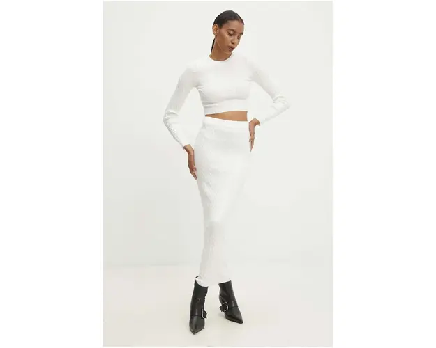 Answear Lab set - pulover si fusta culoarea alb