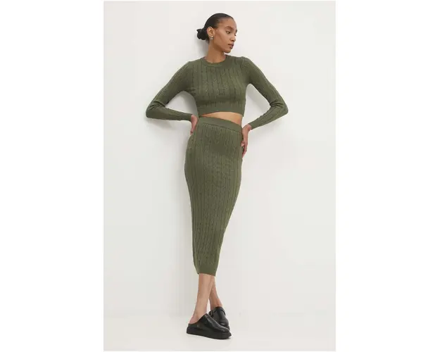 Answear Lab set - pulover si fusta culoarea verde