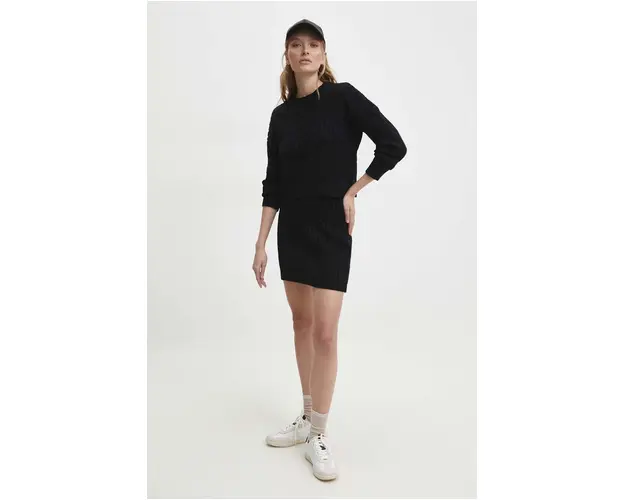 Answear Lab compleu pulover si fusta culoarea negru