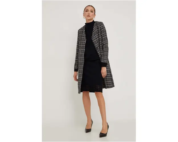 Answear Lab palton femei, culoarea negru, de tranzitie