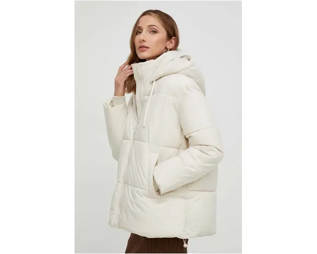 Answear Lab geaca femei, culoarea bej, de iarna, oversize