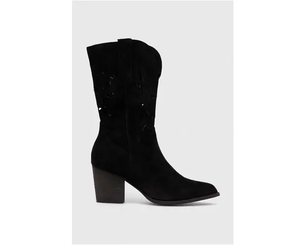 Answear Lab botine femei, culoarea negru, cu toc drept