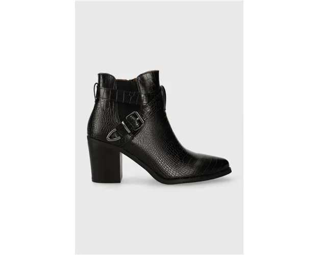 Answear Lab botine femei, culoarea negru, cu toc drept, izolare usoara