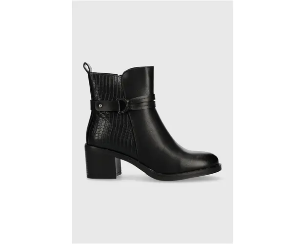 Answear Lab botine femei, culoarea negru, cu toc drept, izolare usoara