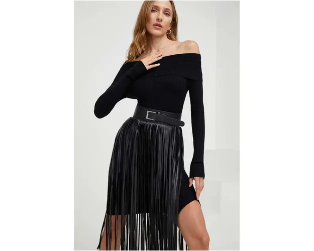 Answear Lab curea X limited collection NO SHAME femei, culoarea negru