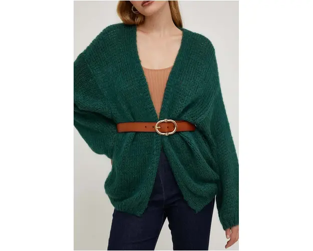 Answear Lab curea de piele femei, culoarea maro