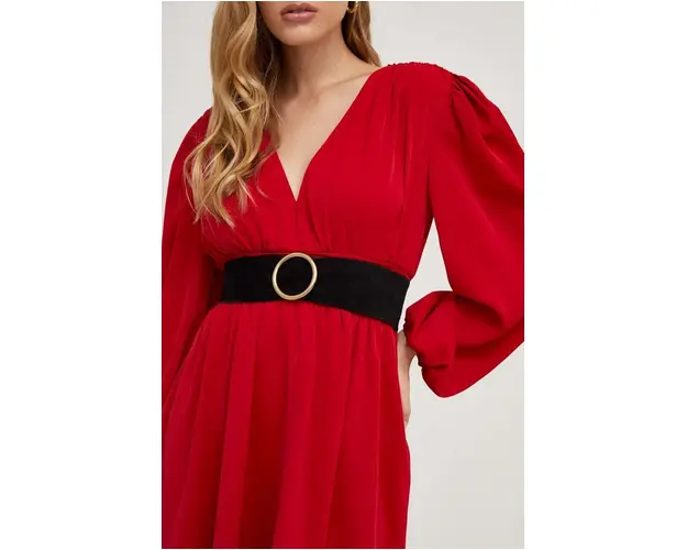 Answear Lab curea din piele intoarsa culoarea negru