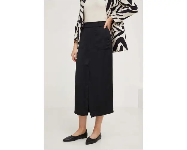 Answear Lab fusta culoarea negru, midi, drept
