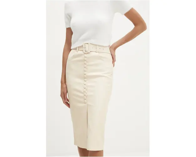 Answear Lab fusta culoarea bej, midi, creion