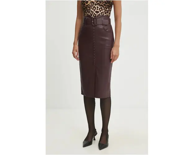 Answear Lab fusta culoarea bordo, midi, creion