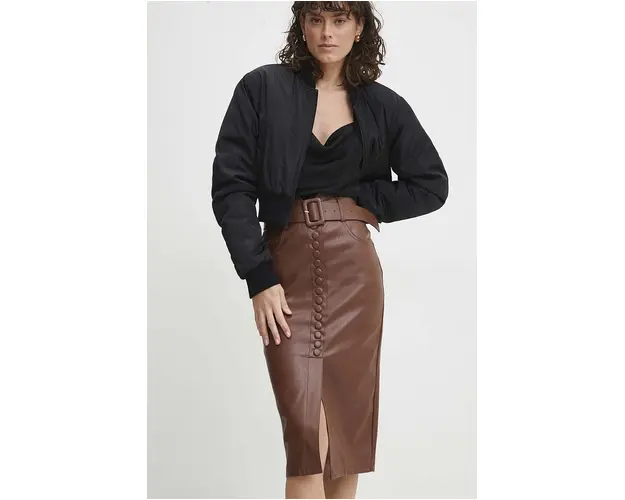 Answear Lab fusta culoarea negru, midi, creion