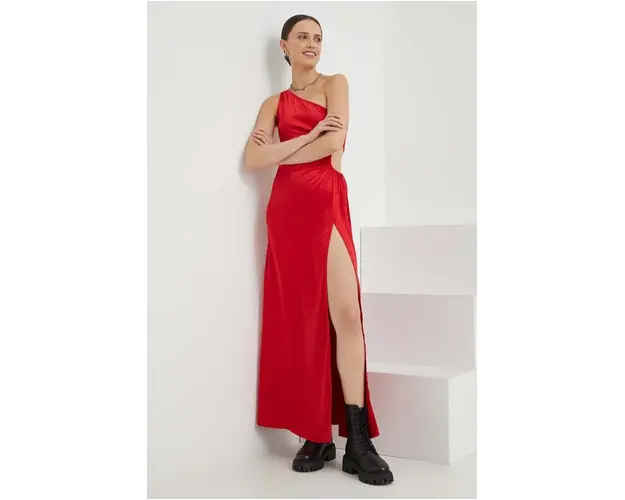 Answear Lab rochie culoarea rosu, maxi, mulata