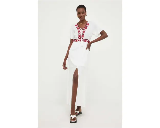 Answear Lab rochie culoarea alb, maxi, drept