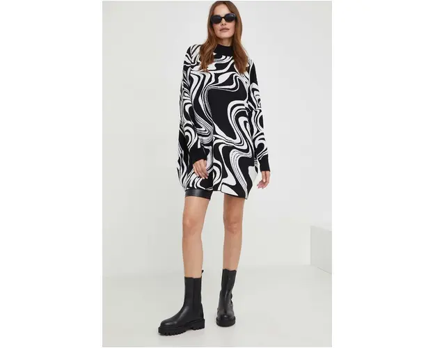 Answear Lab pulover femei, culoarea negru, calduros, cu turtleneck