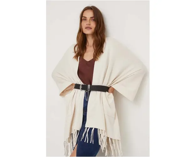 Answear Lab poncho culoarea bej, light