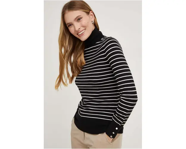 Answear Lab pulover de casmir culoarea negru, light, cu guler