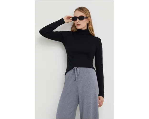 Answear Lab pulover de casmir culoarea negru, light, cu guler
