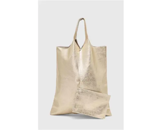 Answear Lab poseta de piele culoarea auriu
