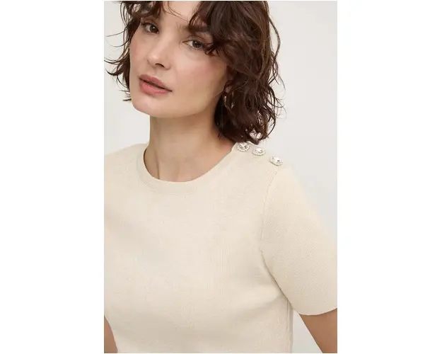 Answear Lab bluza femei, culoarea bej, neted