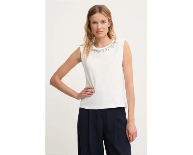 Answear Lab top din bumbac culoarea alb