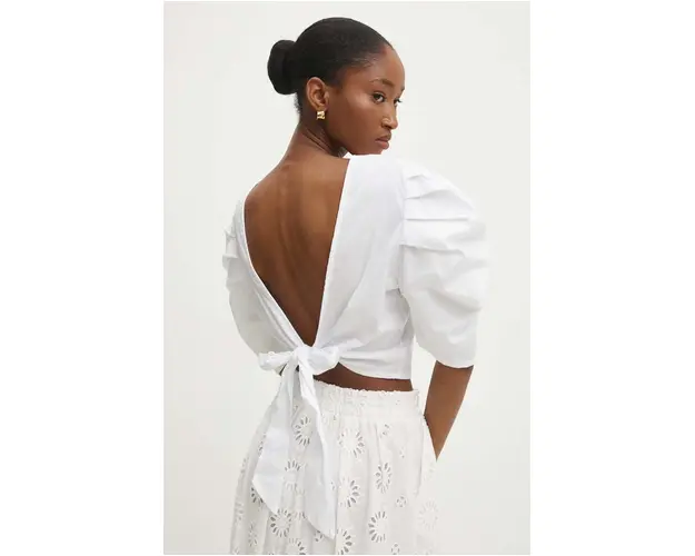 Answear Lab bluza femei, culoarea alb, neted