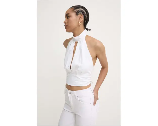 Answear Lab top de in culoarea alb, neted