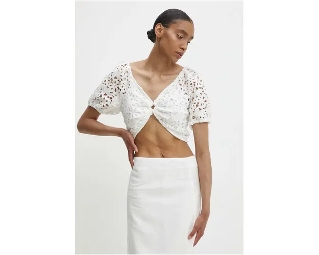 Answear Lab bluza femei, culoarea alb, neted