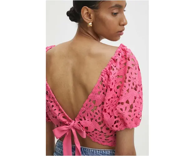 Answear Lab bluza femei, culoarea roz, neted