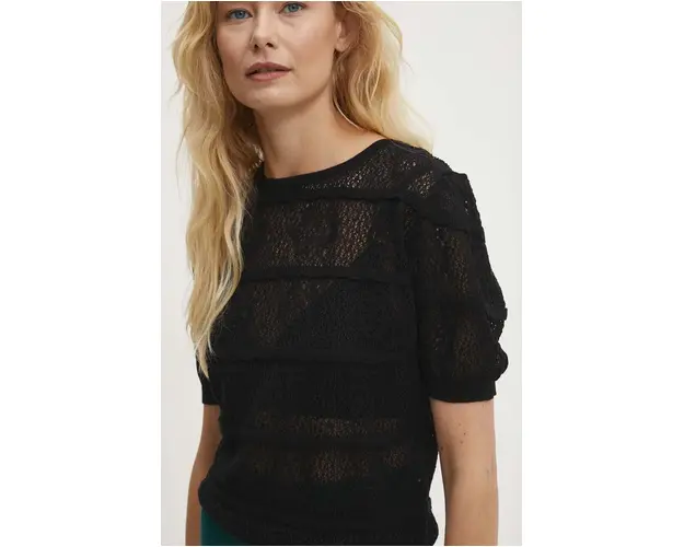Answear Lab bluza femei, culoarea negru, neted