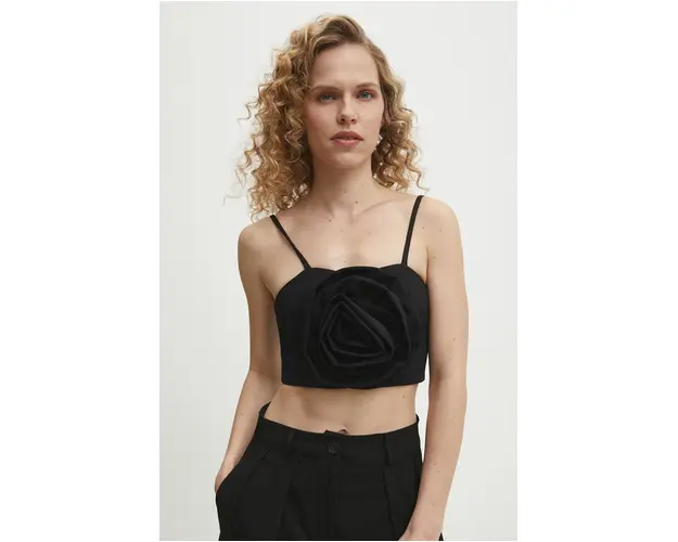 Answear Lab top culoarea negru, neted